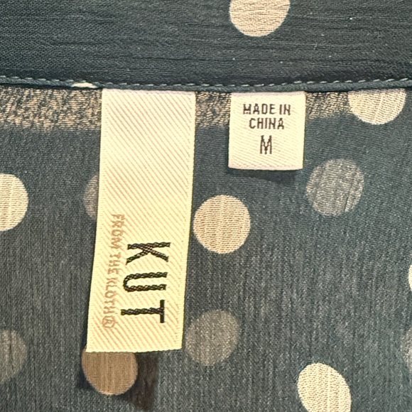 Kut from the Kloth Teal Polka Dot Blouse - Picture 3 of 4